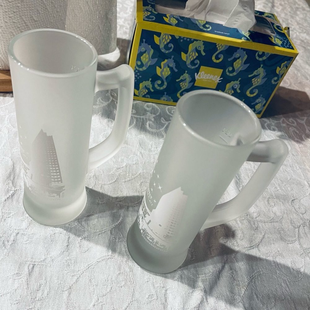 Ritzenhoff Tall Beer Stein , set of 2 glass mugs